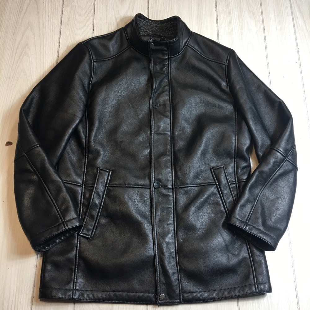 RFT Rainforest Men's Black Leather Jacket Lined Sz M